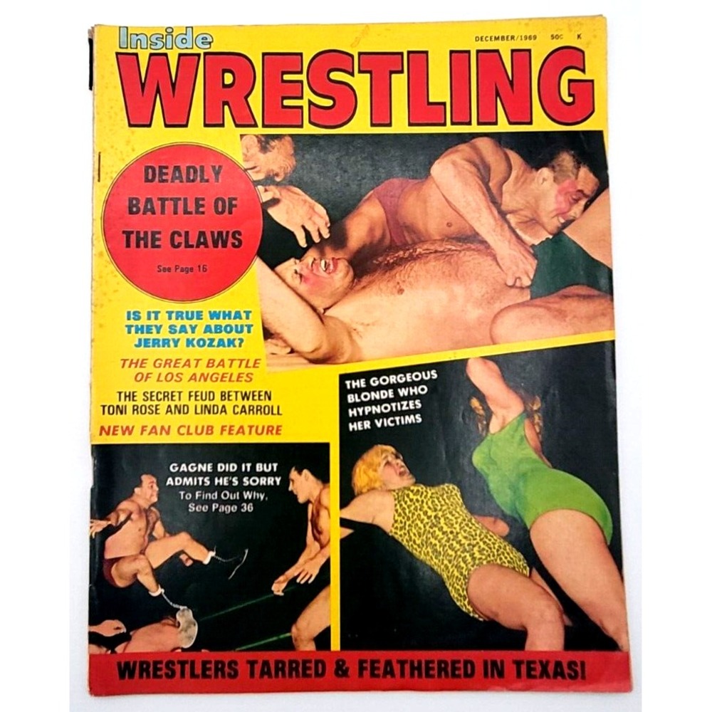 INSIDE WRESTLING DEC 1969 VERNE GAGNE‎ JERRY KOZAK WOMEN WRESTLING LINDA CARROLL